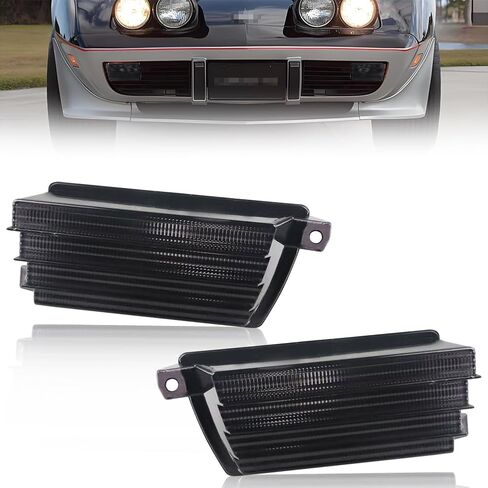 Parking Corner Side Marker Light Housing Compatible with 1975 1976 1977 1978 1979 C3 Corvette, [DOT Certified] Turn Signal Marker Light Cover [No Bulbs], 2 PCS, Clear Lens in Kuwait