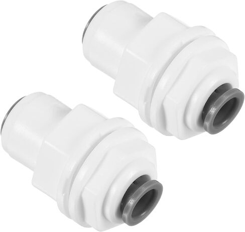 PATIKIL 3/8" Push to Connect Bulkhead Fittings, Straight Water Line Fitting for RO Water System, White in Kuwait
