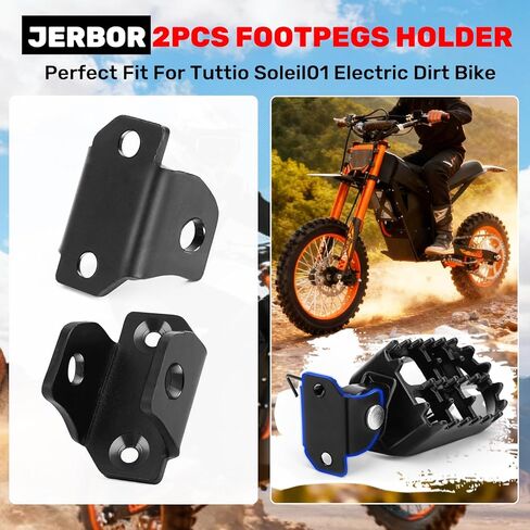JERBOR 1 Pair of Foot Pegs Holder Mount for Tuttio Soleil01 Drit Bike, Original High strength Anti-rust Durable FootPeg Blacket Clamps for Tutto Tutti Electric Motorcycle Accessories (Black) in Saudi Arabia