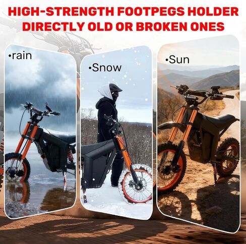 JERBOR 1 Pair of Foot Pegs Holder Mount for Tuttio Soleil01 Drit Bike, Original High strength Anti-rust Durable FootPeg Blacket Clamps for Tutto Tutti Electric Motorcycle Accessories (Black) in Saudi Arabia
