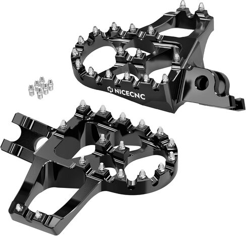 مساند قدم ممتدة سوداء من NICECNC متوافقة مع Honda CR125R 250R 02-07 CRF150R 07-22 CRF250R 04-24 CRF450R 02-24,7075 من الألومنيوم بآلة CNC in Saudi Arabia