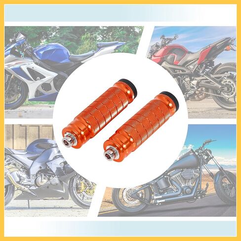 1 Pair 6mm Aluminum Aolly Motorcycle Rearsets Rear Set Footrest Footpeg Foot Rest Peg Motorbike Cycling Orange Auto Replacement Parts in Saudi Arabia