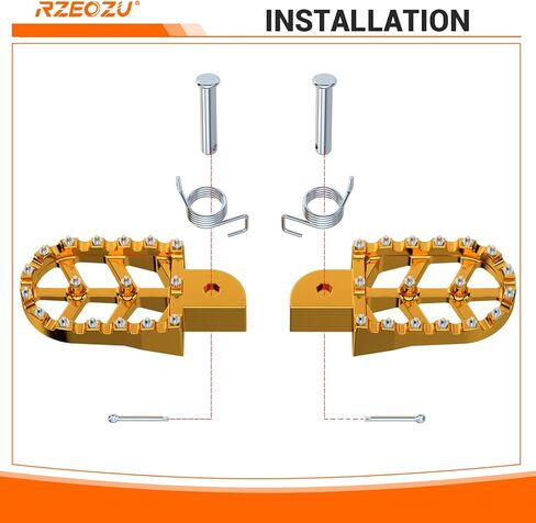 CNC Mini Bike Wider Foot Pegs Replacement for Baja Minibike Doodlebug DB30 97cc Engine Motorsports Parts Left and Right Footrest Pedal Gold in Kuwait