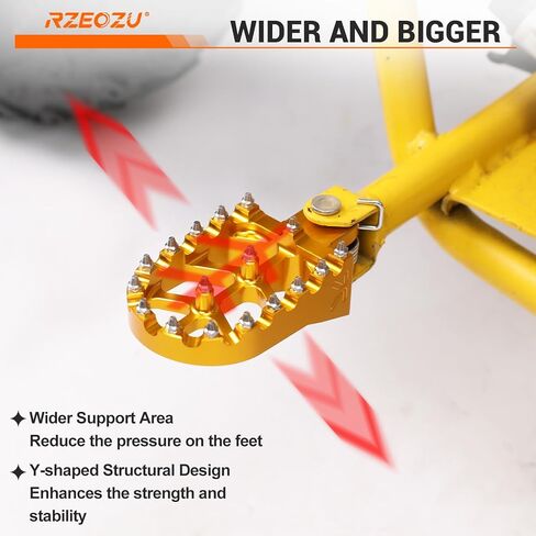 CNC Mini Bike Wider Foot Pegs Replacement for Baja Minibike Doodlebug DB30 97cc Engine Motorsports Parts Left and Right Footrest Pedal Gold in Kuwait