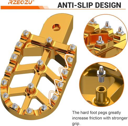 CNC Mini Bike Wider Foot Pegs Replacement for Baja Minibike Doodlebug DB30 97cc Engine Motorsports Parts Left and Right Footrest Pedal Gold in Kuwait