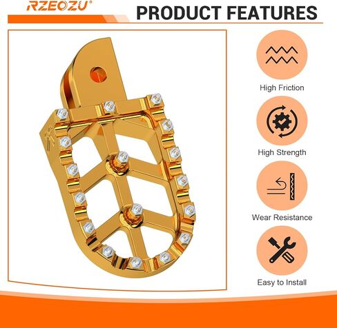 CNC Mini Bike Wider Foot Pegs Replacement for Baja Minibike Doodlebug DB30 97cc Engine Motorsports Parts Left and Right Footrest Pedal Gold in Kuwait