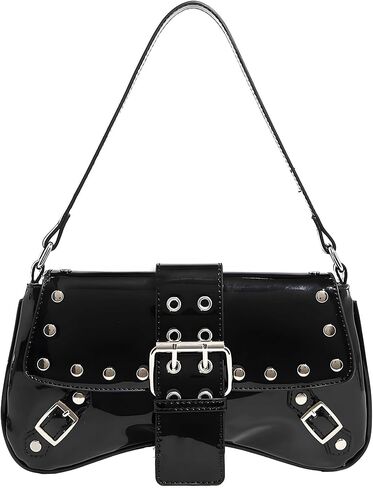 FALETO Y2K Shoulder Bag for Women Rivet Hobo Handbag Goth Punk Underarm Purse with Buckle in Kuwait