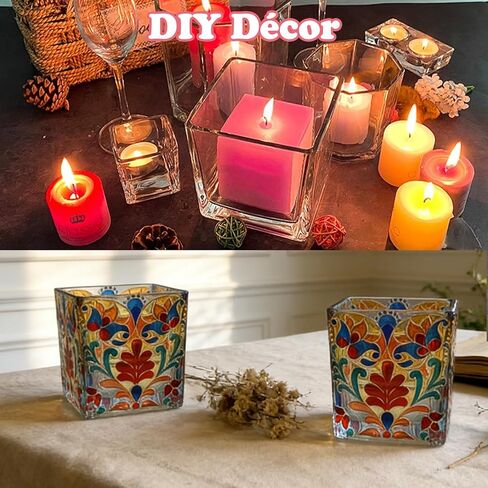 12 Pack 3 x 3 x 3 Inch Square Glass Vases, Clear Square Vases for Centerpieces, Glass Cube Flower Vases Short Vases for Candle Holder Events Wedding Party Home Decoration in Kuwait