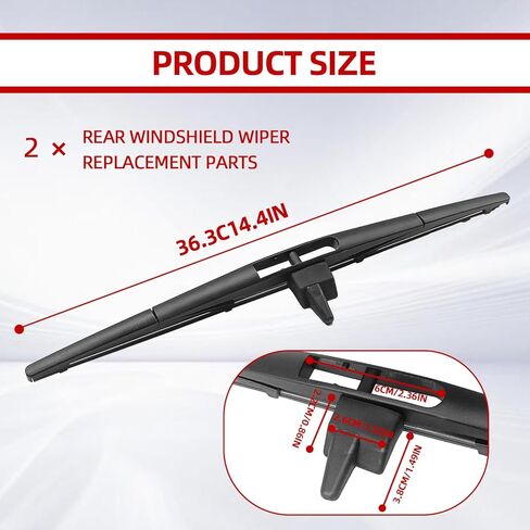 2PCS Rear Wiper Blade 14 Inch Direct Wiper Arm Blade Set Rear Window OE Style Easy Installation Exact Fit Replacement for OEM 76730-SZA-A02 2009-2015 Pilot in Kuwait