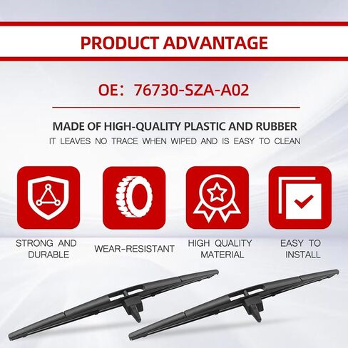 2PCS Rear Wiper Blade 14 Inch Direct Wiper Arm Blade Set Rear Window OE Style Easy Installation Exact Fit Replacement for OEM 76730-SZA-A02 2009-2015 Pilot in Kuwait