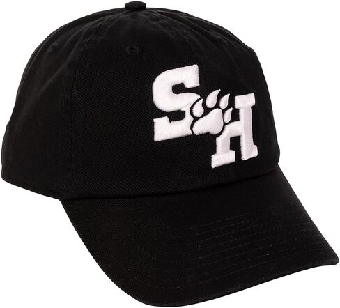 قبعة بيسبول من Desert Cactus Sam Houston State University SHSU Bearkats ذات حواف مطرزة وحزام قماشي قابل للتعديل للبالغين (النمط B) أسود in Saudi Arabia