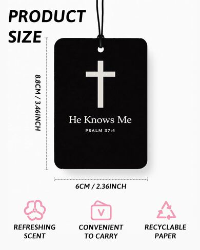 Black Christian Car Air Freshener 4 Pcs Coconut Scented, God Cross Crown Religious Faith Car Accessories Mirror Decor for Women, Christian Hanging Air Freshener for Cars Closet Drawer Books in Saudi Arabia
