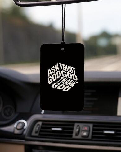 Black Christian Car Air Freshener 4 Pcs Coconut Scented, God Cross Crown Religious Faith Car Accessories Mirror Decor for Women, Christian Hanging Air Freshener for Cars Closet Drawer Books in Saudi Arabia