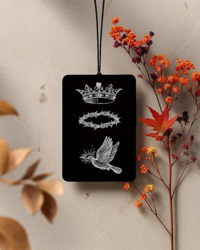 Black Christian Car Air Freshener 4 Pcs Coconut Scented, God Cross Crown Religious Faith Car Accessories Mirror Decor for Women, Christian Hanging Air Freshener for Cars Closet Drawer Books in Saudi Arabia