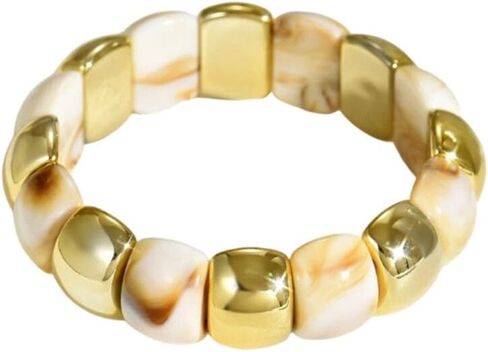 Acrylic Chunky Geometric Bangle for Women Resin Wide Square Stretch Bracelet Vintage Wide Wristband Jewelry Gift in Saudi Arabia