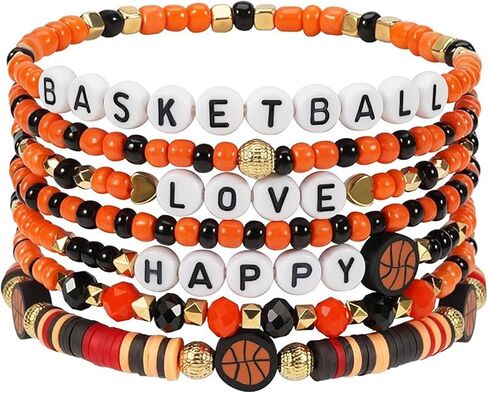 Football Baseball Bracelet for Women Game Day Bracelets for Women Stackable Heishi Clay Beaded Stretch Bracelets Soccer Outfit Accessories Party Favors Gifts in Kuwait