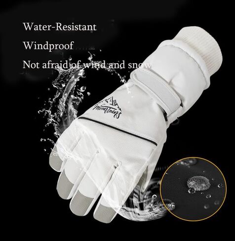 Women Men Winter-Ski-Gloves Windproof Water-Resistant Warm Anti-Slip Touchscreen Ski Glove for Cold Weather in Saudi Arabia