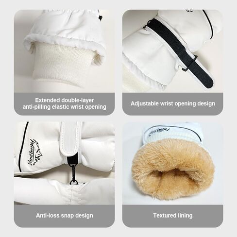 Women Men Winter-Ski-Gloves Windproof Water-Resistant Warm Anti-Slip Touchscreen Ski Glove for Cold Weather in Saudi Arabia