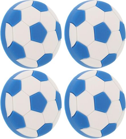 4pcs Cartoon Silicone Drawer Handles Football Blue White Cabinet Pulls Soft Non-Slip Cabinet Knobs for Room Wardrobe Drawer Replacement in Saudi Arabia