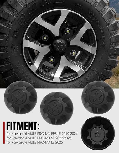 أغطية مركز محور العجلة A & UTV PRO لـ Kawasaki Mule PRO-MX EPS LE SE 2019-2025، أغطية غطاء حافة الغبار لمركز العجلة، ملحقات PP سوداء متينة، تحل محل #11065-Y042، 4 قطع in Saudi Arabia