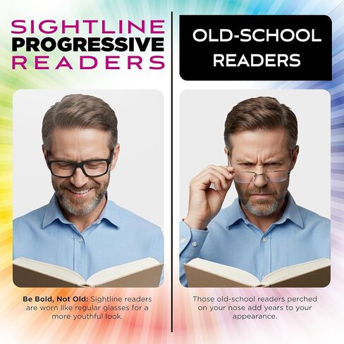 نظارات القراءة Sightline Six-006 متعددة التركيز - إطار عالي الجودة - متوسط ​​إلى كبير تكبير 2.00 in Kuwait