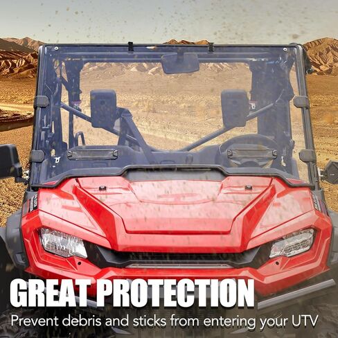 A & UTV PRO زجاج أمامي كامل لـ 2016-2025 Pioneer 1000-5 1000-3، زجاج أمامي شفاف لملحقات نافذة Pioneer 1000-6 لعام 2023، قطعة واحدة in Saudi Arabia