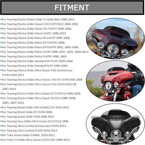 4.5" Wave Windshield Windscreen Wind for Touring Street Glide Electra Glide FLHT FLHTCU Ultra Classic Glide FLHX FLHTK Tri Glide 1997-2013 Black in Saudi Arabia