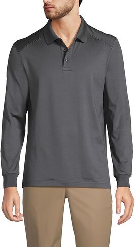Lands' End School Uniform Men's Long Sleeve Rapid Dry Polo Shirt in Saudi Arabia