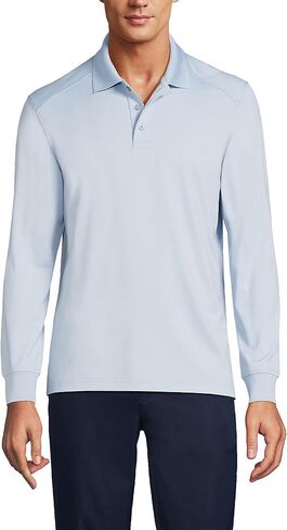 Lands' End School Uniform Men's Long Sleeve Rapid Dry Polo Shirt in Saudi Arabia