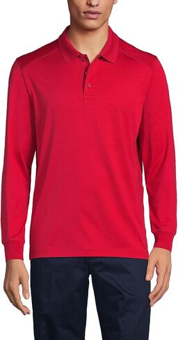 Lands' End School Uniform Men's Long Sleeve Rapid Dry Polo Shirt in Saudi Arabia