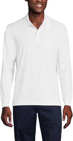 Lands' End School Uniform Men's Long Sleeve Rapid Dry Polo Shirt in Saudi Arabia