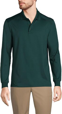 Lands' End School Uniform Men's Long Sleeve Rapid Dry Polo Shirt in Saudi Arabia