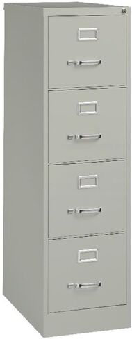 Scranton & Co 25" 4-Drawer Metal Letter Width Vertical Filing Cabinet in Gray, Lockable, Sturdy Steel Construction, Office or Home Use, Durable Letter Size File Storage in Kuwait
