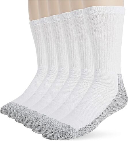 Fruit of the Loom Men's 6 Pack Work Gear Crew Socks (6-12 Shoe / 10-13 Sock, White) in Saudi Arabia