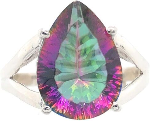 Beautiful 2.5ct Mystic Topaz 925 Solid Sterling Silver Ring Size 5, 6, 7, 8, 9 in Kuwait