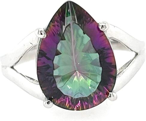 Beautiful 2.5ct Mystic Topaz 925 Solid Sterling Silver Ring Size 5, 6, 7, 8, 9 in Kuwait
