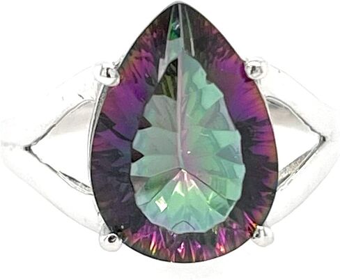 Beautiful 2.5ct Mystic Topaz 925 Solid Sterling Silver Ring Size 5, 6, 7, 8, 9 in Kuwait