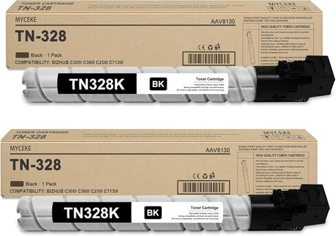 عبوتان من خرطوشة الحبر الأسود TN328K: TN328 TN-328 TN-328K AAV8130 بديلة عالية الإنتاجية لطابعة كونيكا مينولتا بيشوب C300i C360i C250i C7130i | 28,500 صفحة لكل منها in Kuwait