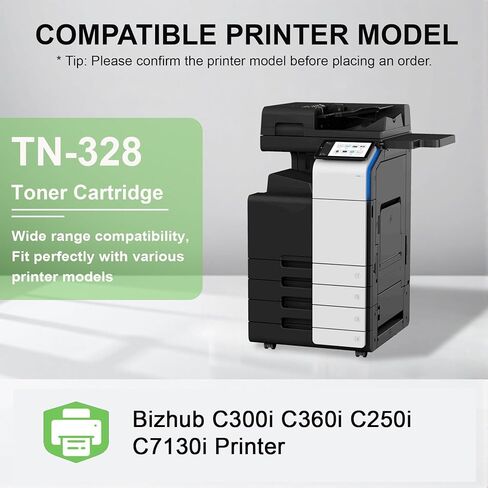 عبوتان من خرطوشة الحبر الأسود TN328K: TN328 TN-328 TN-328K AAV8130 بديلة عالية الإنتاجية لطابعة كونيكا مينولتا بيشوب C300i C360i C250i C7130i | 28,500 صفحة لكل منها in Kuwait