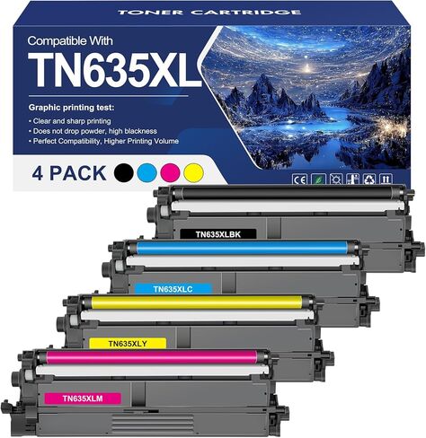 TN635 TN635XL Toner Cartridge Set MFC-L8930CDW Compatible for Brother TN635XXL TN 635XL 635 TN-635XL MFC-L8730CDW HL-L8430CDW HL-L8570CDW MFC-L8970CDW HL-L8430CDWT MFC-EX575 Printer High Yield 4 Pack in Kuwait
