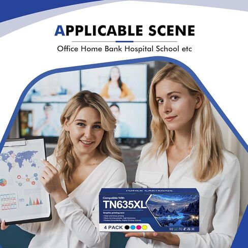 TN635 TN635XL Toner Cartridge Set MFC-L8930CDW Compatible for Brother TN635XXL TN 635XL 635 TN-635XL MFC-L8730CDW HL-L8430CDW HL-L8570CDW MFC-L8970CDW HL-L8430CDWT MFC-EX575 Printer High Yield 4 Pack in Kuwait