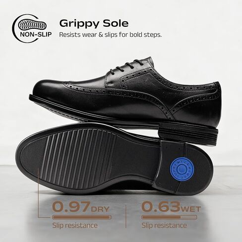 Bruno Marc Men's Brogue Wingtip Oxfords, Full Grain Leather Dress Shoes Flexible Forefoot for Work & Business Comfort Lightweight Lace Classic Formal Shoes in Saudi Arabia
