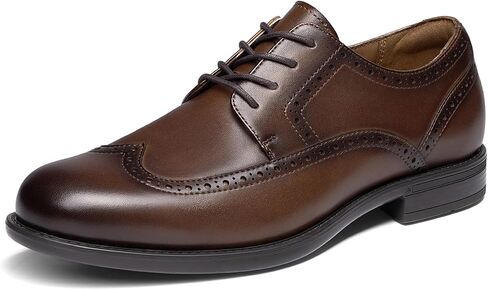 Bruno Marc Men's Brogue Wingtip Oxfords, Full Grain Leather Dress Shoes Flexible Forefoot for Work & Business Comfort Lightweight Lace Classic Formal Shoes in Kuwait