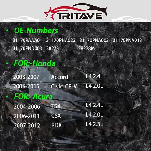 مجموعة شداد الحزام مع بكرة متوافقة مع Honda Accord 2003-2007، Civic 2006-2015، CR-V، Element، متوافقة مع Acura TSX، CSX، RDX، ILX، OE# 31170RAAA01، 31170PNA023 in Kuwait