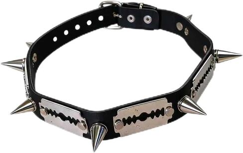 Punk Choker Collar for Women & Men – Gothic Spiked Necklace with Adjustable Leather Band – Edgy Fashion Accessory for Concerts, Halloween & Alternative Style in Kuwait