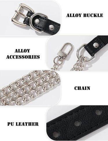 FEOYA Leather Choker Collar For Women Handmade Adjustable Triple-Layer Slip Chain Punk Gothic Chain Collar Necklace in Saudi Arabia