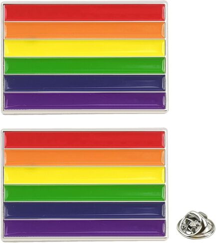 LGBTQ فخر دبوس شارات، قوس قزح العلم دبابيس التلبيب، سبائك الزنك LGBT العلم بروش شارة، 1.2in × 0.8in in Kuwait