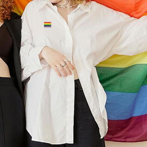 LGBTQ فخر دبوس شارات، قوس قزح العلم دبابيس التلبيب، سبائك الزنك LGBT العلم بروش شارة، 1.2in × 0.8in in Kuwait