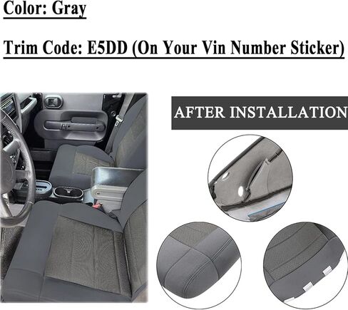 NLQR Front Driver Side Bottom Replacement Cloth Seat Cover E5DD Gray Compatible with Jeep Wrangler Sahara Rubicon 2008 2009 2010 2011 2012 in Saudi Arabia