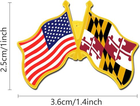 6/12/50/100 Pack -American Maryland State Friendship Flag Pins Bulk -1.4" Metal US USA Maryland MD Lapel Pins Badge Button Button Souvenir in Saudi Arabia